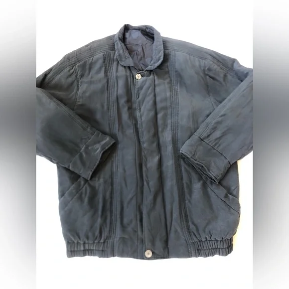 Vtg Oversized Silk Bomber Jacket - Picture 14 of 16